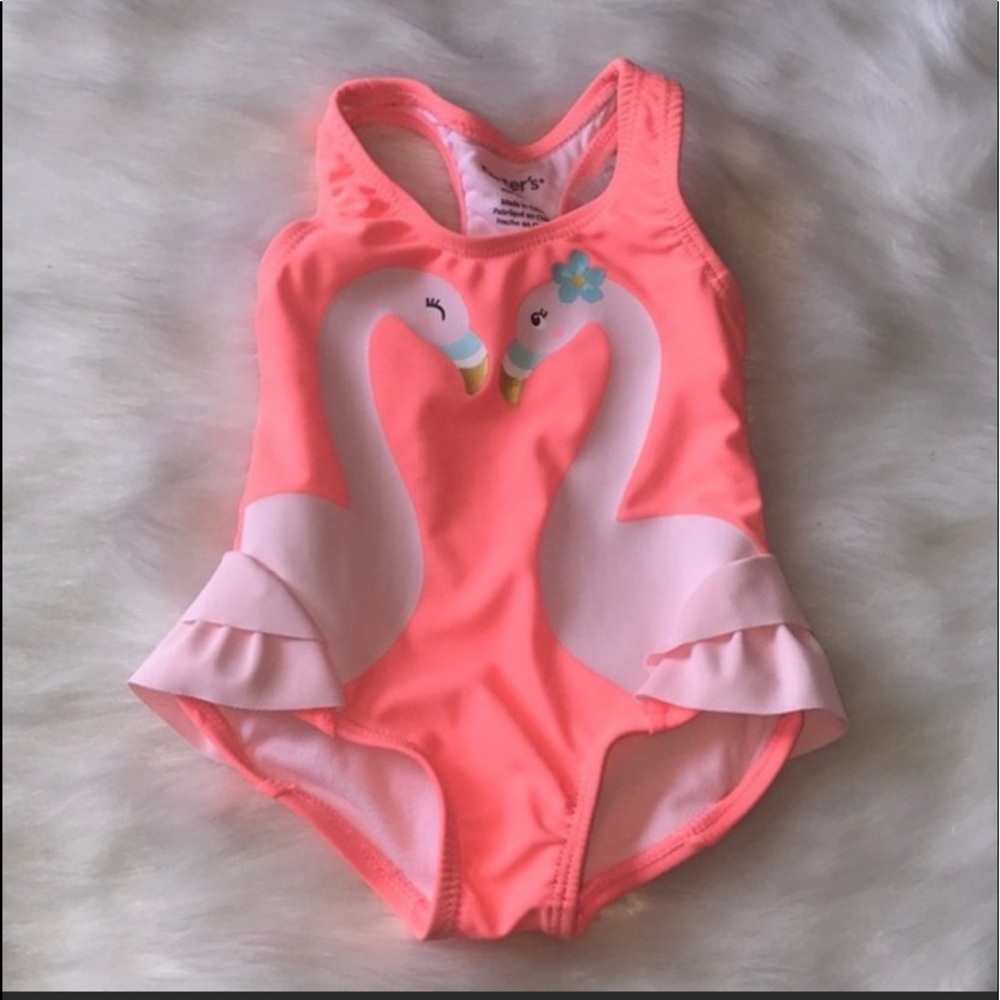 Just In!  Baby Girls Flamingo Swimsuit